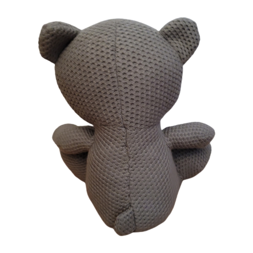 Teddy Bear Plush 13" Gray Waffle Knit Stuffed Animal Oversized Feet - Picture 4 of 4